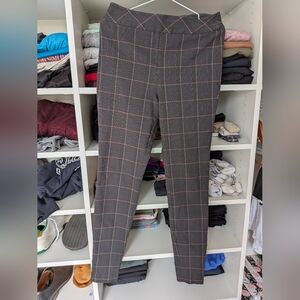 RW&CO. Gray and Brown Plaid Skinny Pants